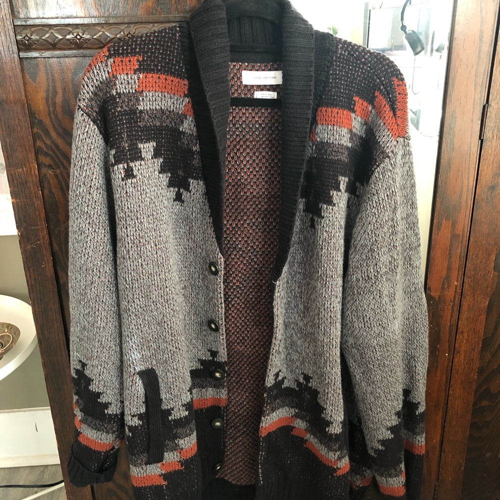 UO Pattered Shawl Cardigan